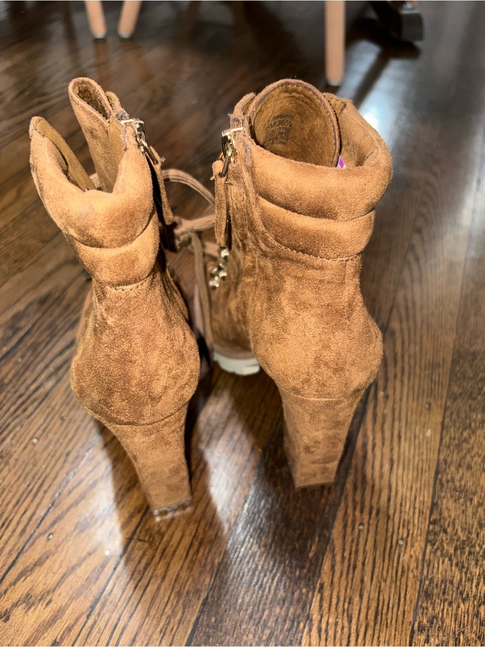 Jennifer Lopez Tan Suede High Heel Ankle Boots